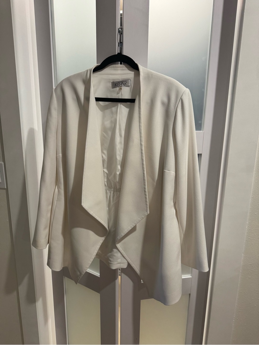 Kasper Women's Draped Open-Front Cream Blazer